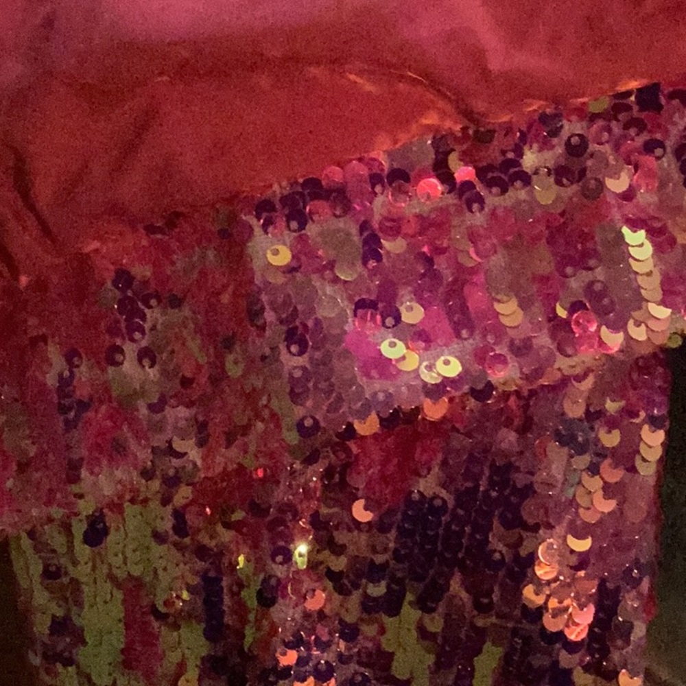 AKIRA Pink and Purple Sequin Jean Jacket - Picture 9 of 11